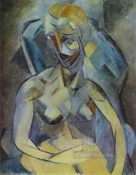  man - Young Woman 1909 cubist Pablo Picasso